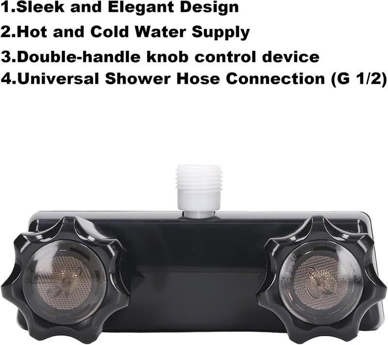 MarisFlow RV Shower Faucet with Shower head and Hose - Non-Metallic RV Shower Kit, On/Off Valve & Diverter, Handheld Shower Replacement for RV,5thWheels,Motorhomes,Travel Trailers,Campers（Black） - Image 4